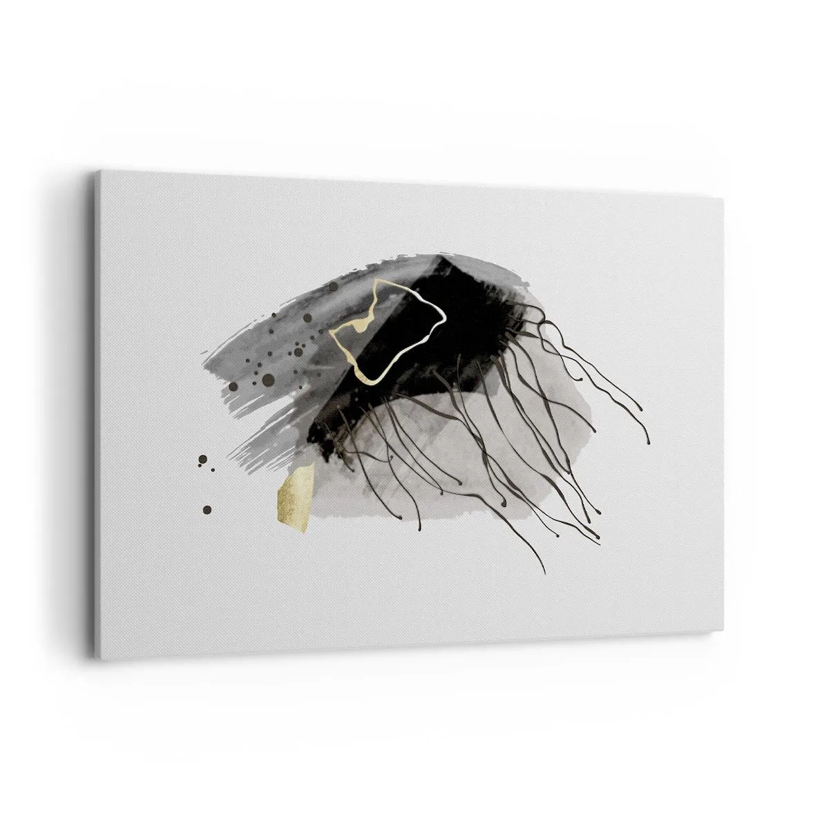 Obraz na plátne - V čiernej a zlatej - 120x80 cm