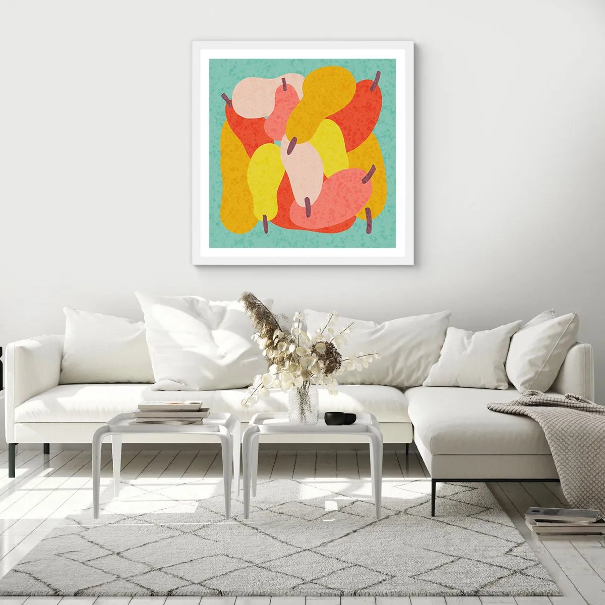 Plagát v bielom ráme - Ochutnajte letné slnko - 60x60 cm