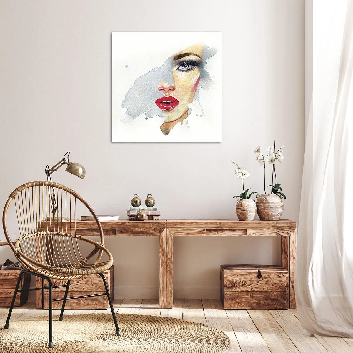 Obraz na plátne - Odraz v kvapke vody - 60x60 cm