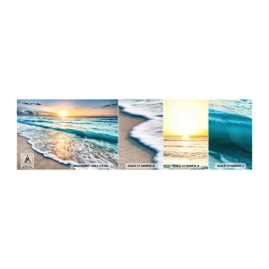 Vzorka samolepiacej fototapety Deluxe Sticker - Výhľad, ktorý stojí za to - Krajina, Pláž, Západ slnka - 100x30 cm