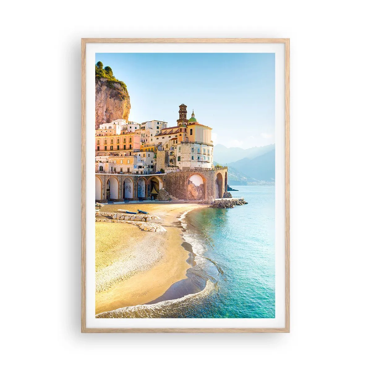 Plagát v ráme zo svetlého duba - Výnimočné mesto - 70x100 cm