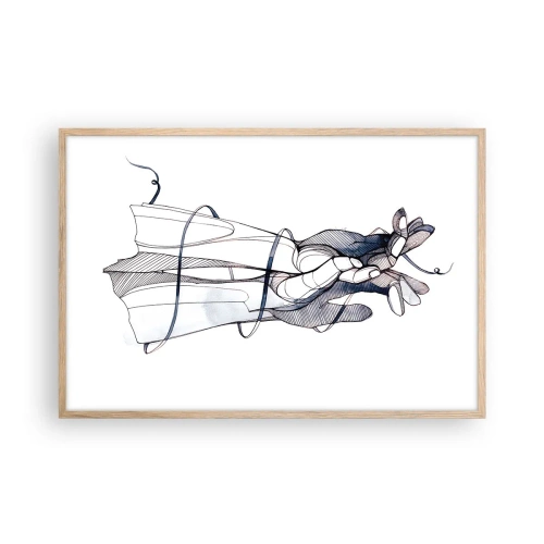Plagát v ráme zo svetlého duba - Štúdia o dotyku - 91x61 cm