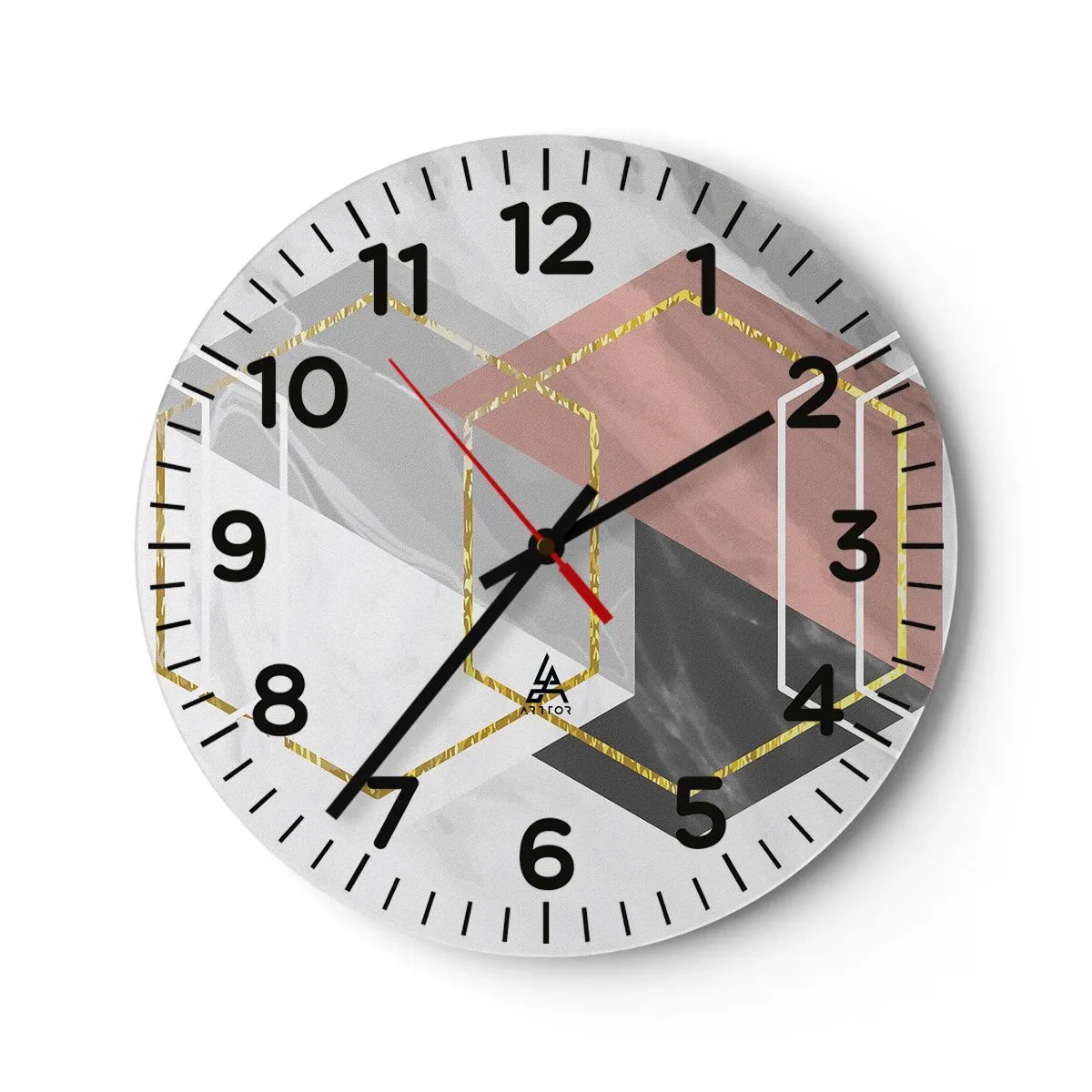 Nástenné hodiny - Reťazová kompozícia - 30x30 cm