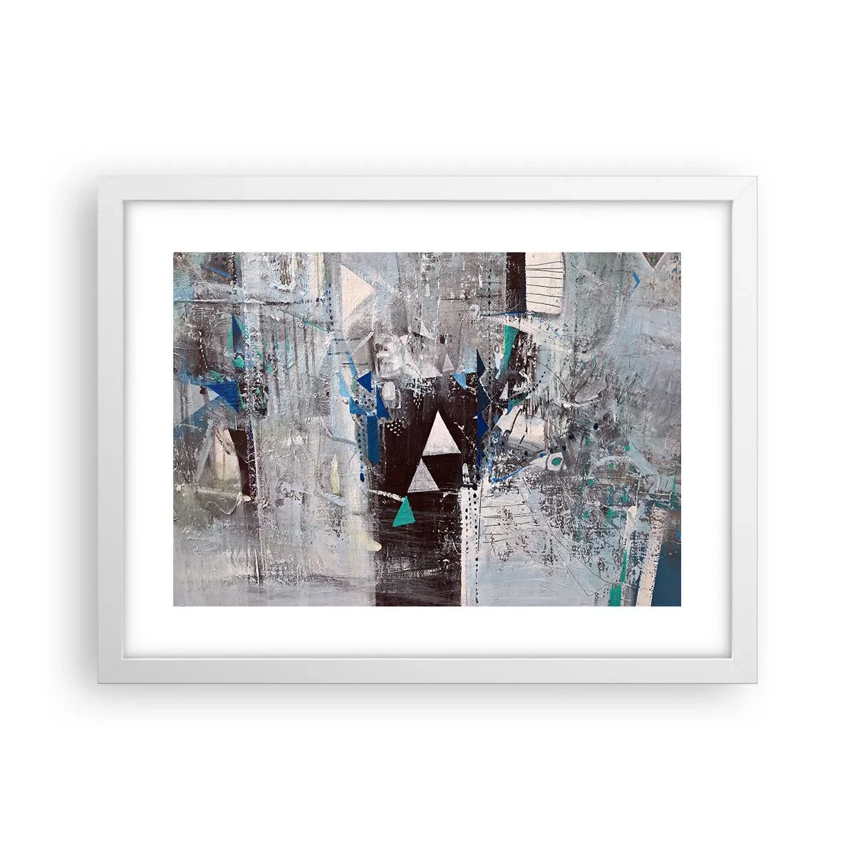 Plagát v bielom ráme - Prednostné poradie trojuholníkov - 40x30 cm