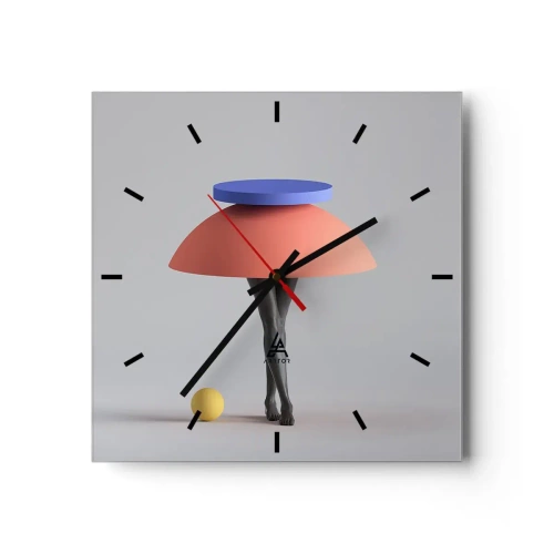 Nástenné hodiny - Surrealistická kompozícia - 30x30 cm
