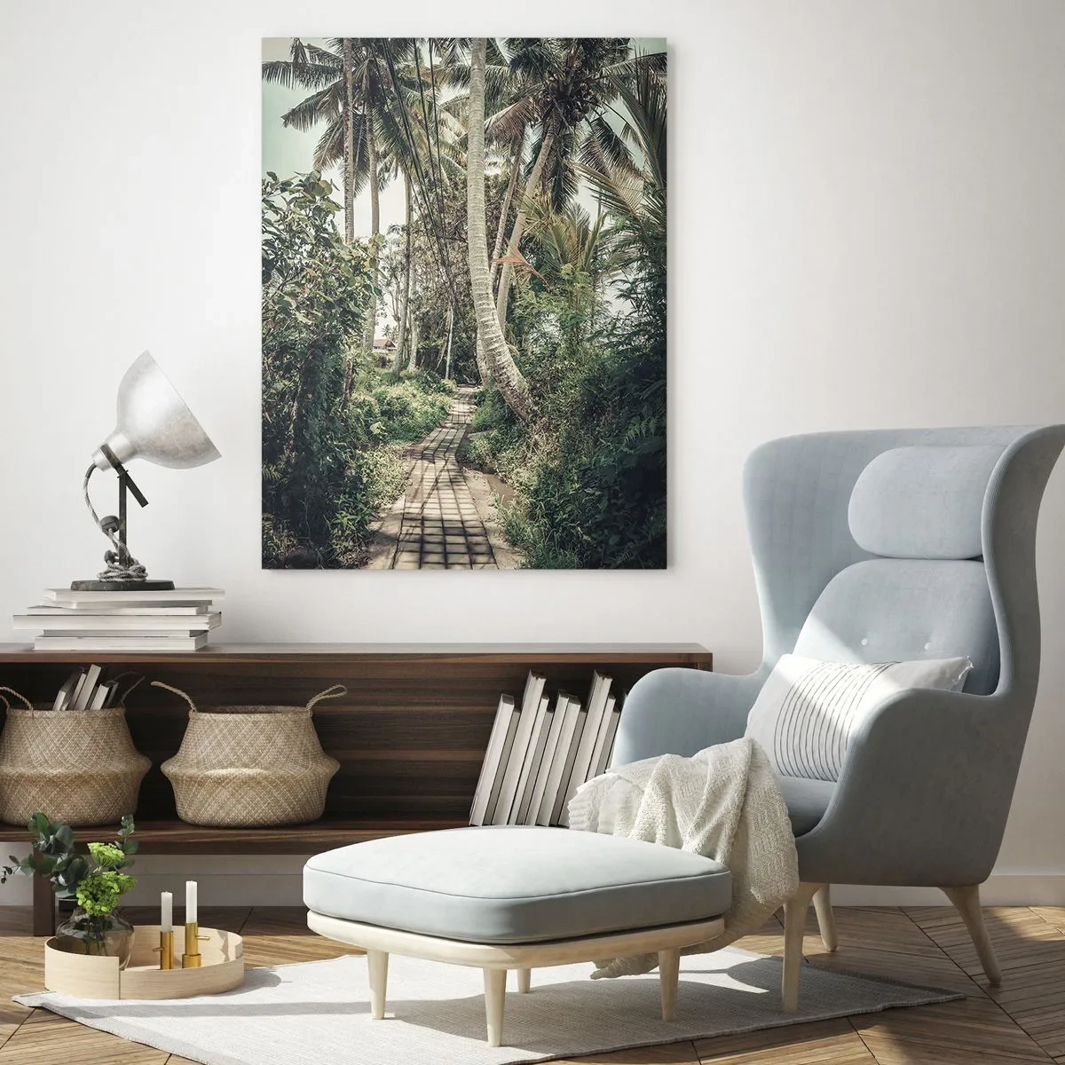 Obraz na skle - Palmový bulvár - 50x70 cm