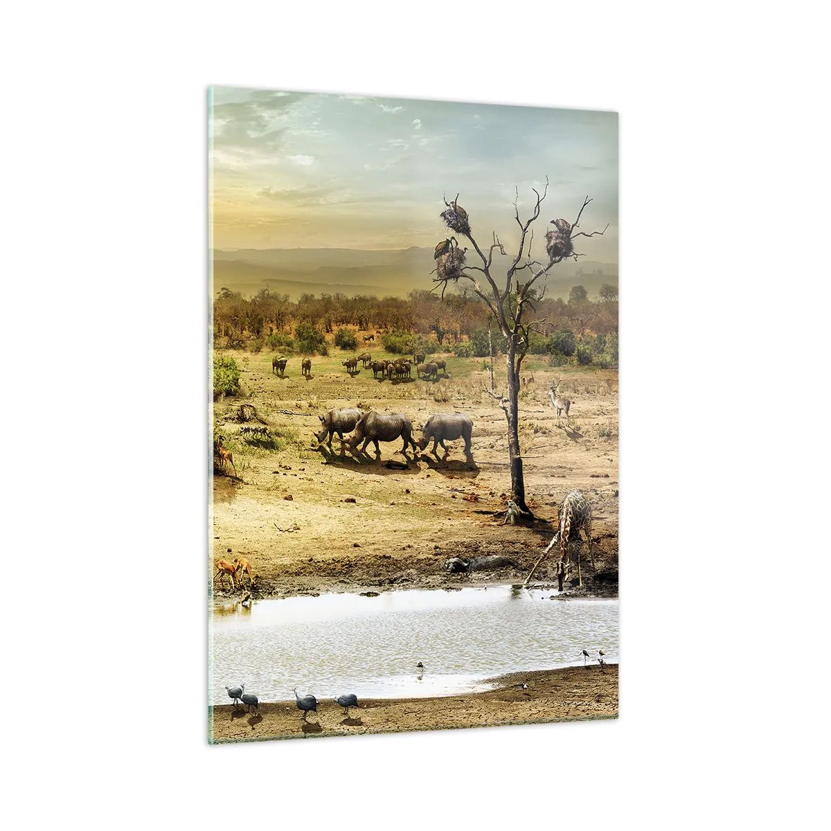 Obraz na skle - „Z raja opäť pramenila rieka…“ - 50x70 cm