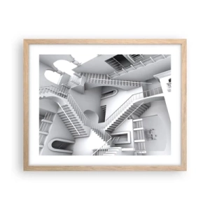 Plagát v ráme zo svetlého duba - Paradoxy prostoru - 50x40 cm