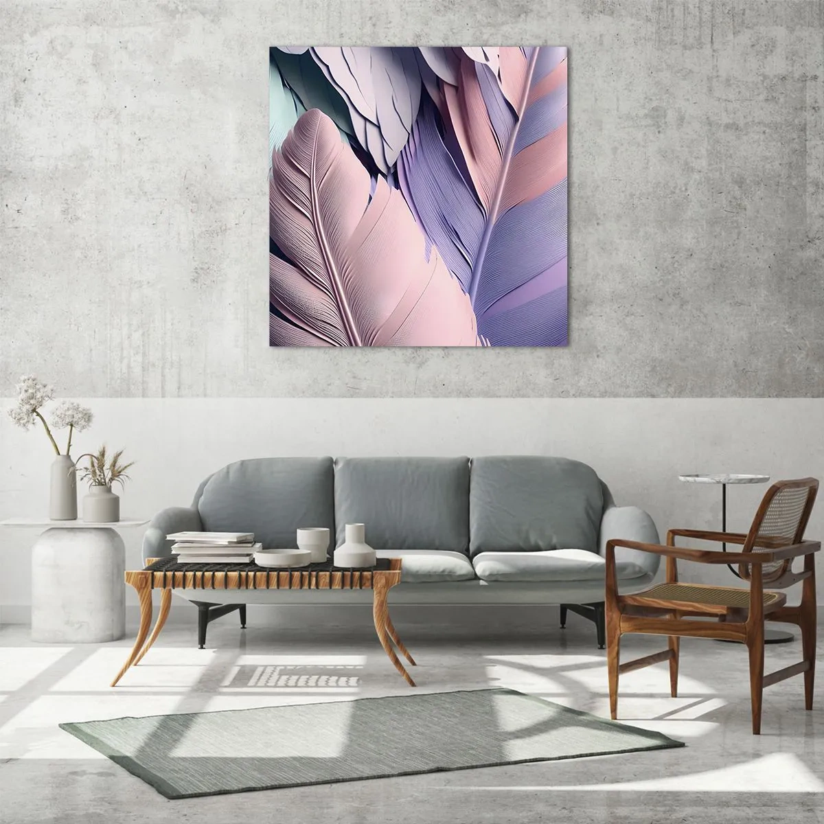 Obraz na skle - Vtáčí štýl - 60x60 cm