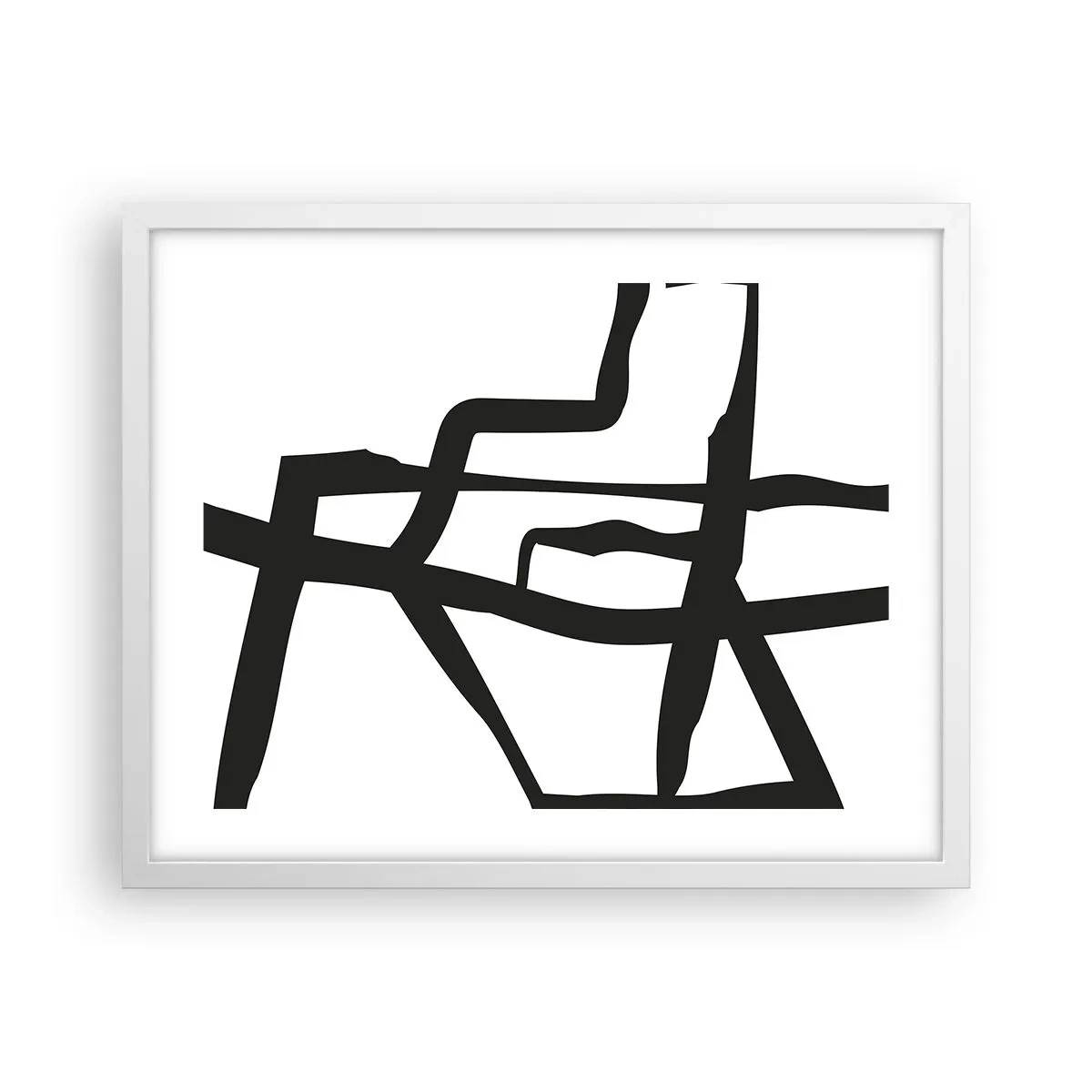 Plagát v bielom ráme - Čiernobiela konštrukcia - 50x40 cm