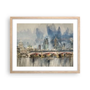 Plagát v ráme zo svetlého duba - Londýn v celej svojej kráse - 50x40 cm