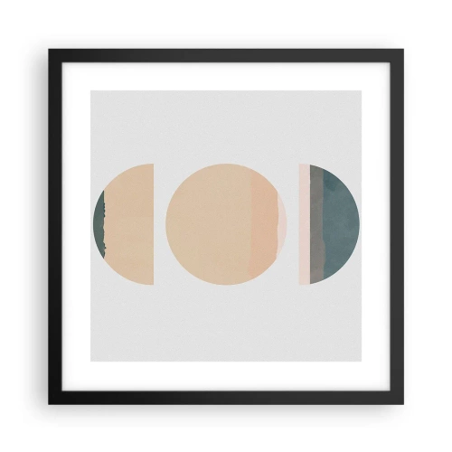 Plagát v čiernom ráme - Kruh za kruhom - 40x40 cm