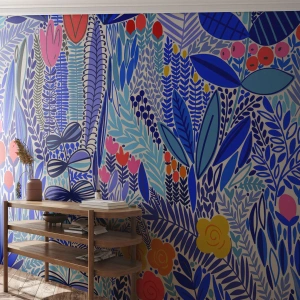 Fototapeta Standard Eco - Farebný rastlinný vzor v abstraktnom štýle - 100x70cm - Havajská záhrada - Moderná nástenná dekorácia do obývacej izby a spálne ARTTOR