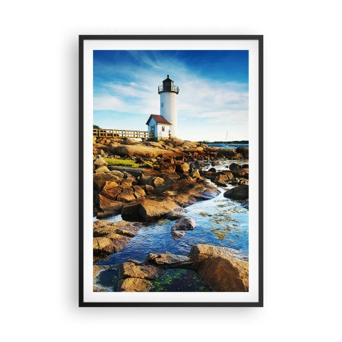 Plagát v čiernom ráme - Vráťte sa šťastne, čakám - 61x91 cm