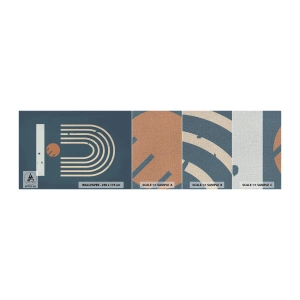 Vzorka fototapety Premium Canvas - Geometria v námorníckej modrej - Abstrakcia, Kus, Grafika - 100x30 cm