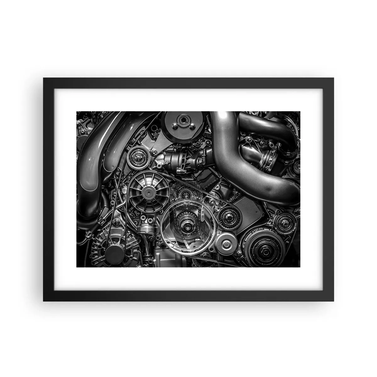 Plagát v čiernom ráme - Poézia mechaniky - 40x30 cm