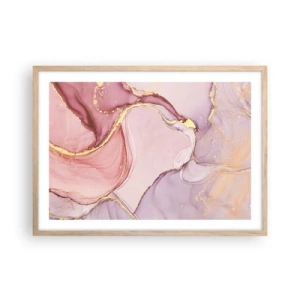 Plagát v ráme zo svetlého duba - Maznanie farieb - 70x50 cm