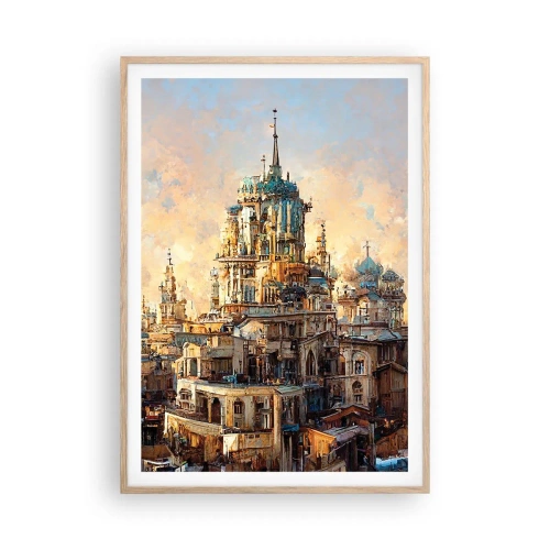 Plagát v ráme zo svetlého duba - Mesto miest - 70x100 cm