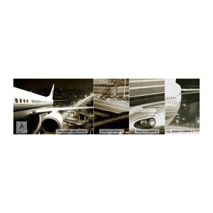 Vzorka fototapety Premium Canvas - Letieť do noci - Lietadlo, Mesto, Automobilový priemysel - 100x30 cm