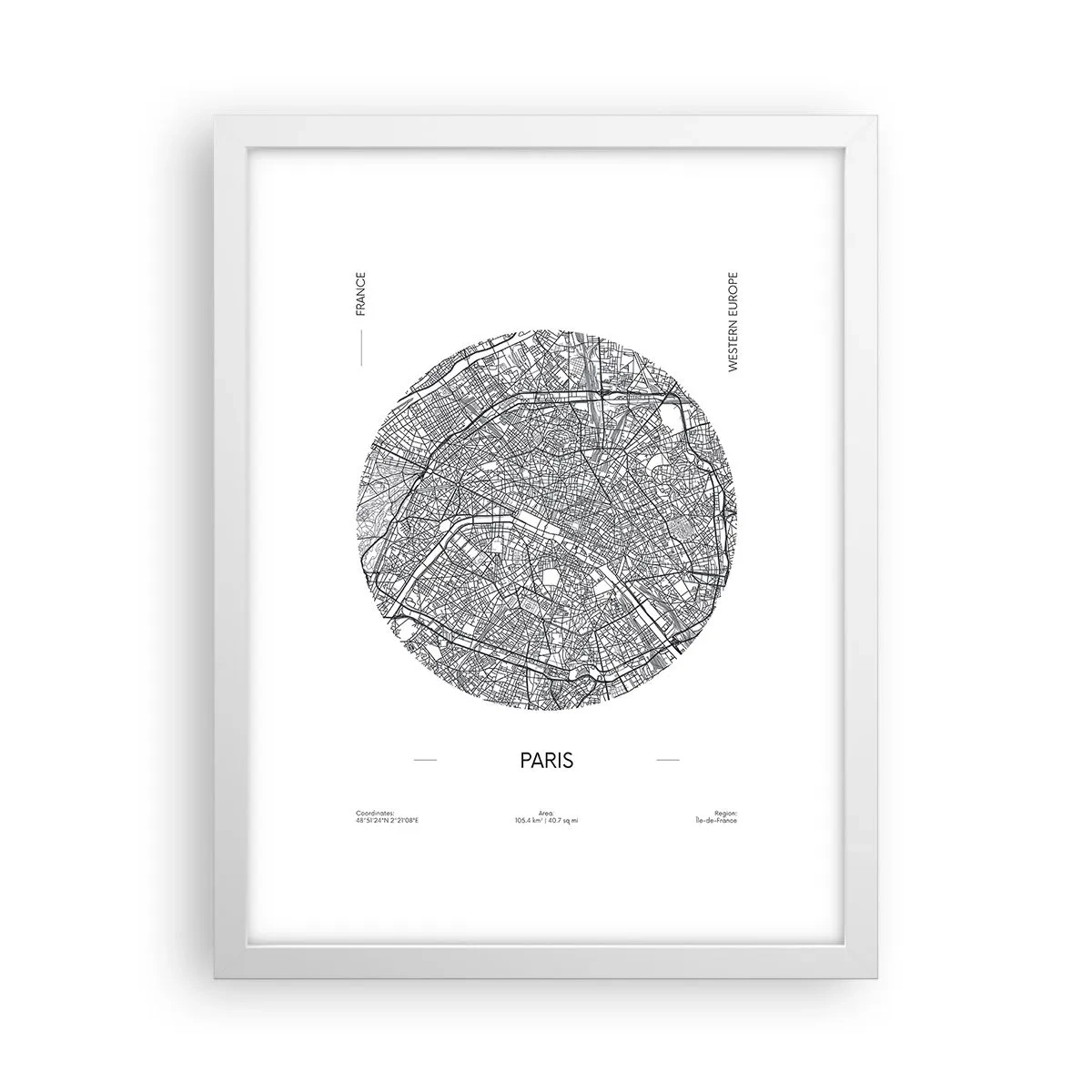 Plagát v bielom ráme - Anatómia Paríža - 30x40 cm