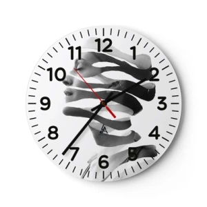 Nástenné hodiny - Surrealistický portrét - 30x30 cm