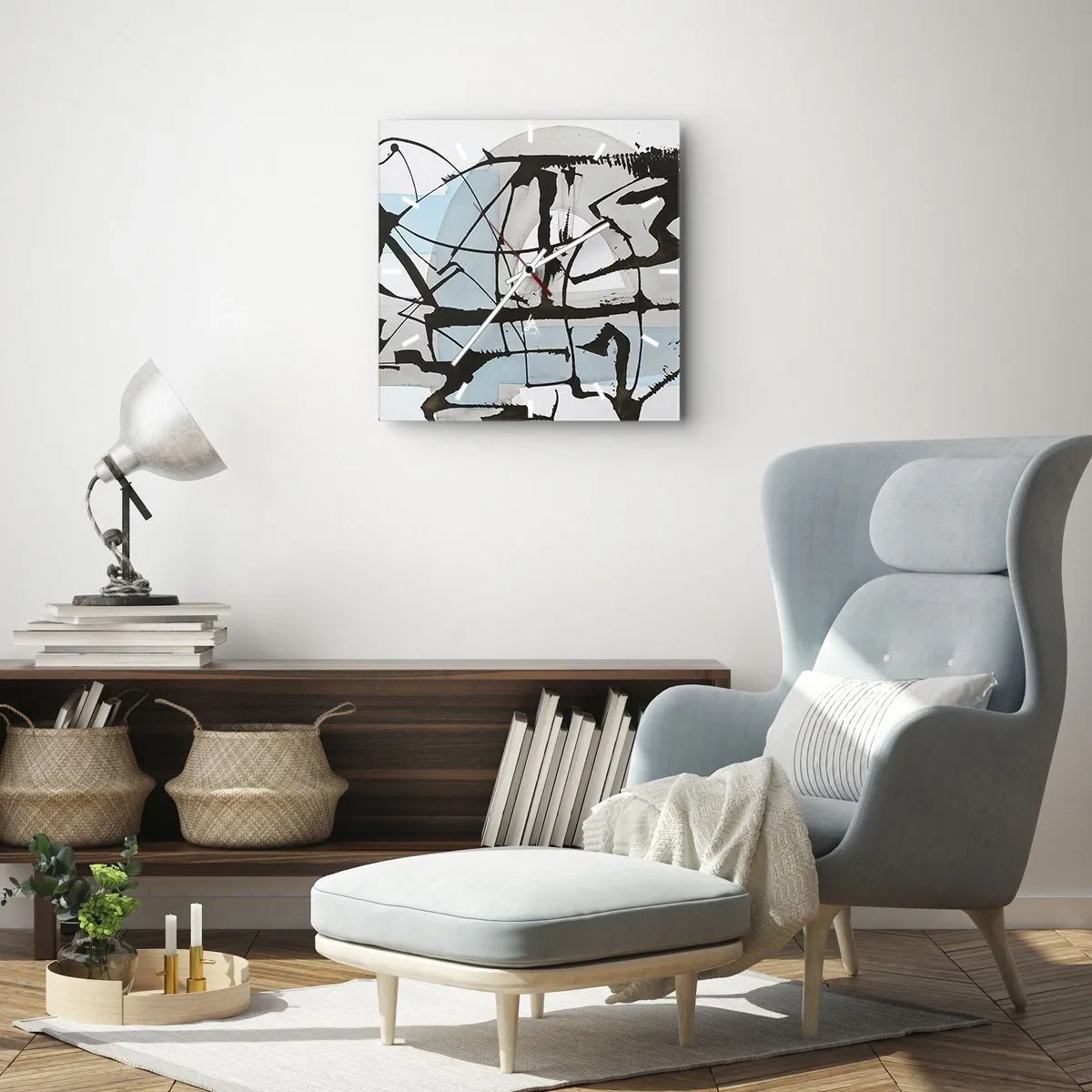 Nástenné hodiny - Aj napriek tomu modrý - 40x40 cm