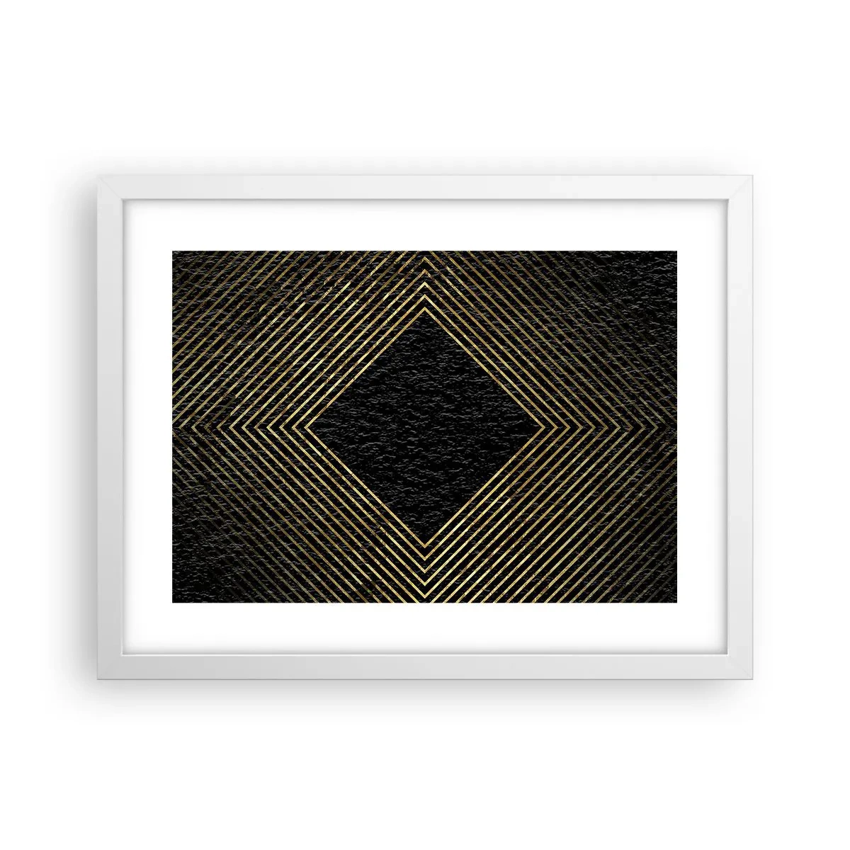 Plagát v bielom ráme - Geometria v štýle glamour - 40x30 cm