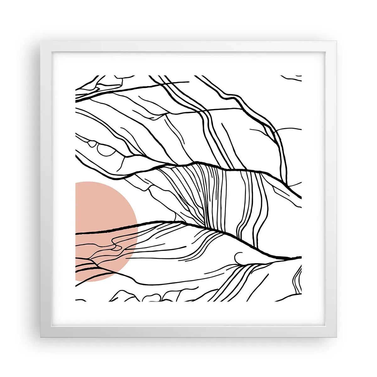 Plagát v bielom ráme - V sieti vetvičiek - 40x40 cm