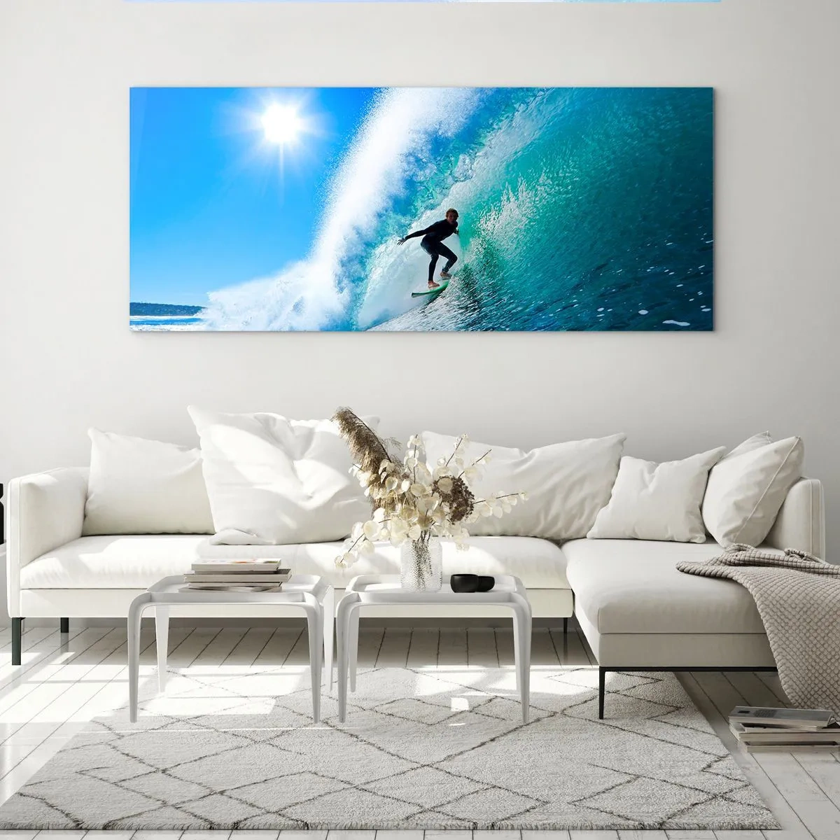 Obraz na skle - Cez veľký blankyt - 120x50 cm