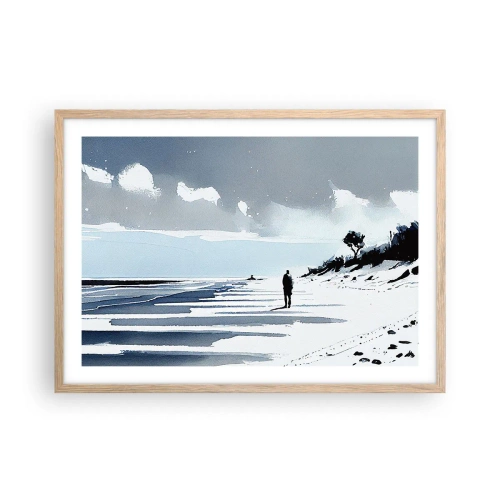 Plagát v ráme zo svetlého duba - O samote - 70x50 cm