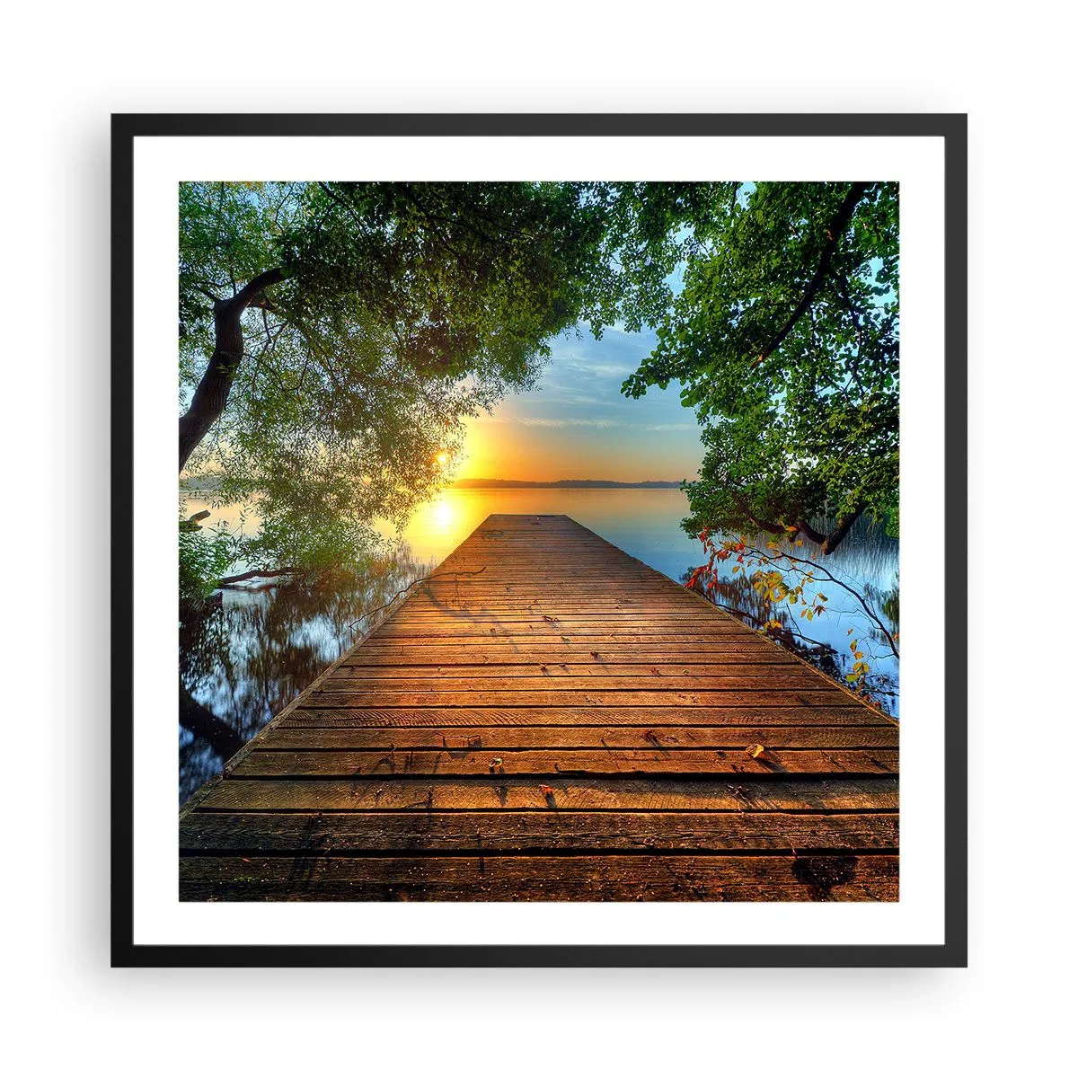 Plagát v čiernom ráme - Neponáhľaj sa, posaď sa - 60x60 cm