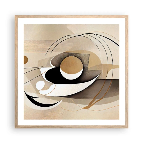 Plagát v ráme zo svetlého duba - Kompozícia: podstata vecí - 60x60 cm