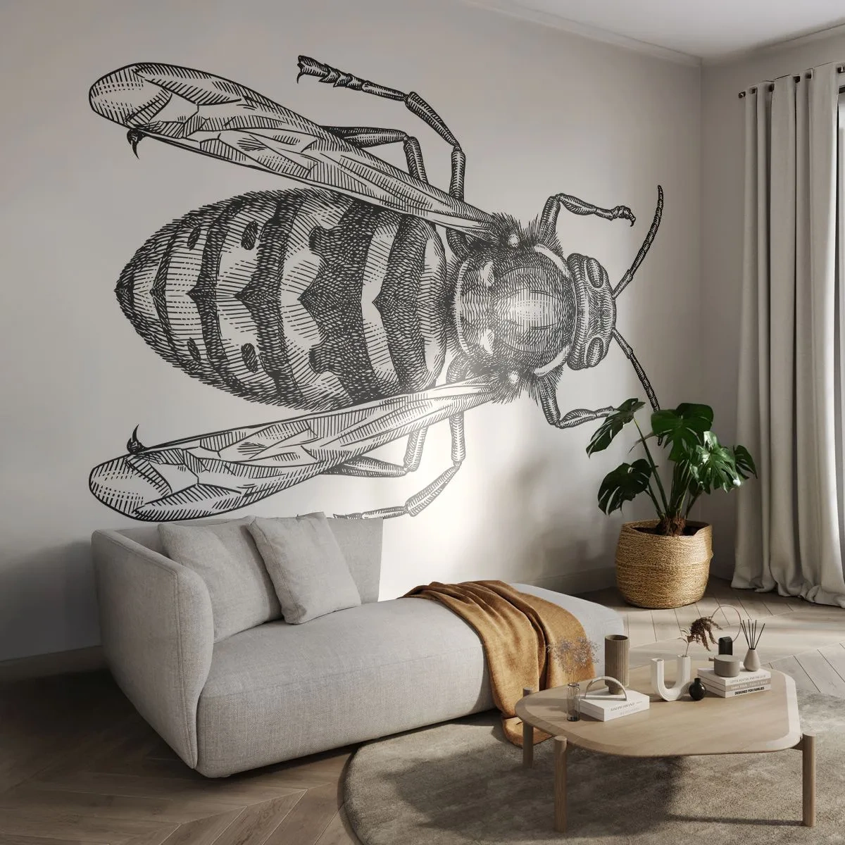 Fototapeta Premium Canvas - Z hmyzej planéty - Osa, Hmyz, Minimalistický - 400x280 cm