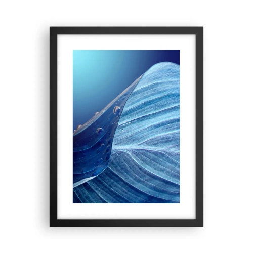 Plagát v čiernom ráme - Skryté kvapky modrej - 30x40 cm