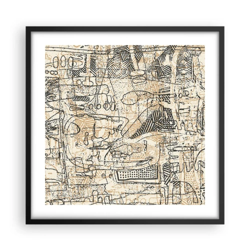 Plagát v čiernom ráme - Čaká na rozlúštenie - 50x50 cm