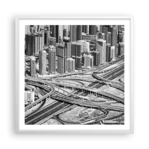 Plagát v bielom ráme - Dubaj – neskutočné mesto - 60x60 cm