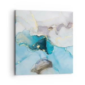 Obraz na plátne - Štúdia o stretnutí šedej a tyrkysovej - 70x70 cm