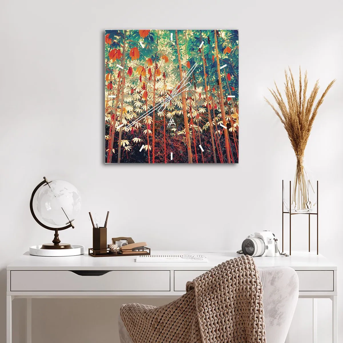 Nástenné hodiny - Tajný život listov - 30x30 cm
