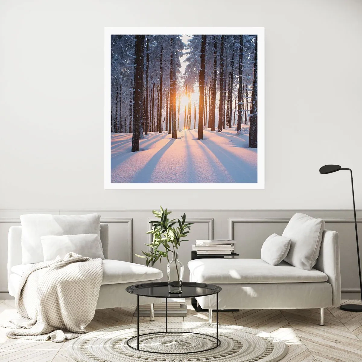 Plagát - Jasne čierne na bielom - 60x60 cm