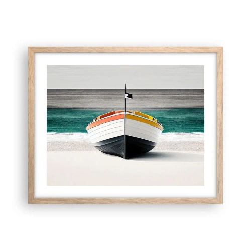 Plagát v ráme zo svetlého duba - Na správnom mieste - 50x40 cm