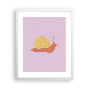 Plagát v bielom ráme - Nie je kam sa ponáhľať - 40x50 cm