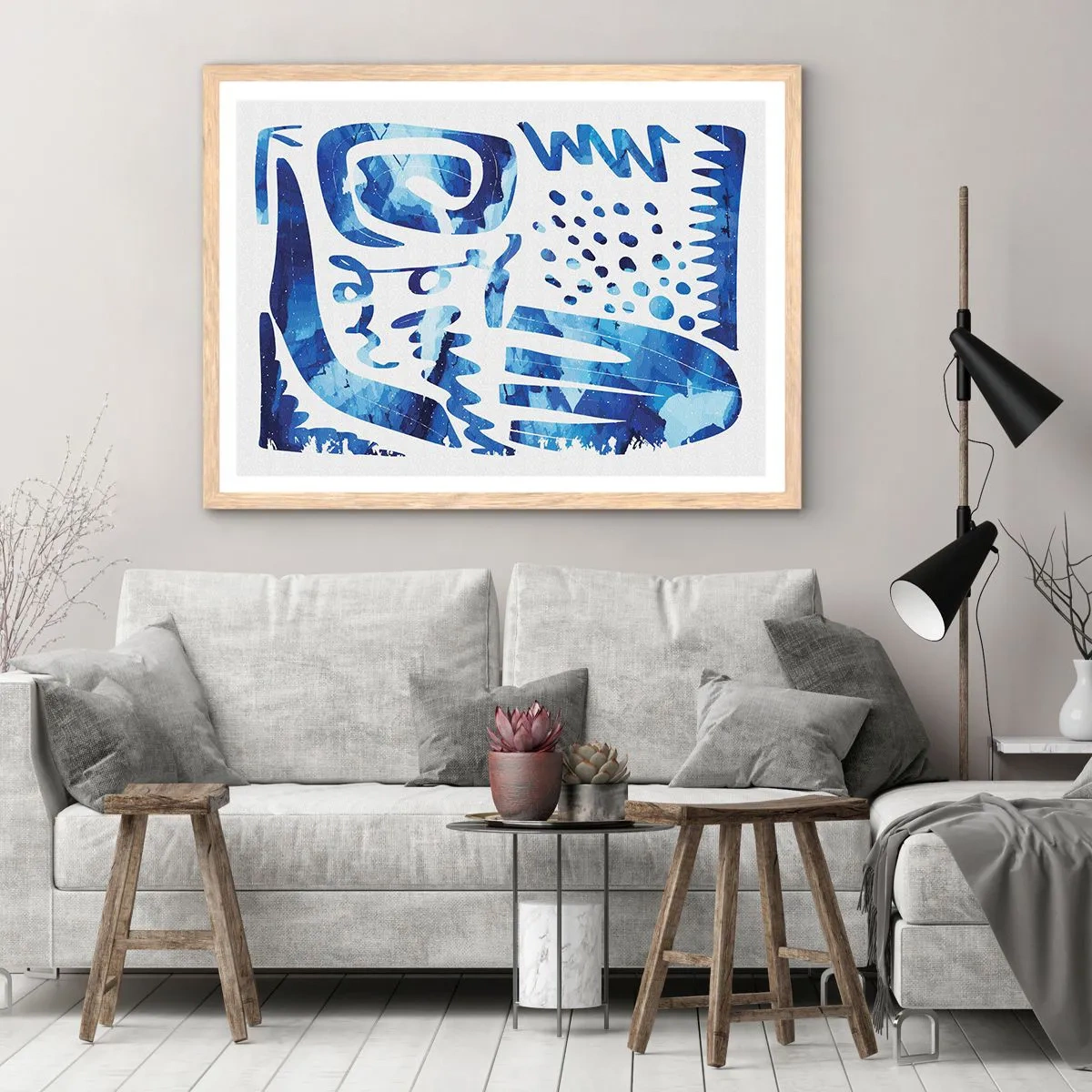 Plagát v ráme zo svetlého duba - Späť ku koreňom - 91x61 cm