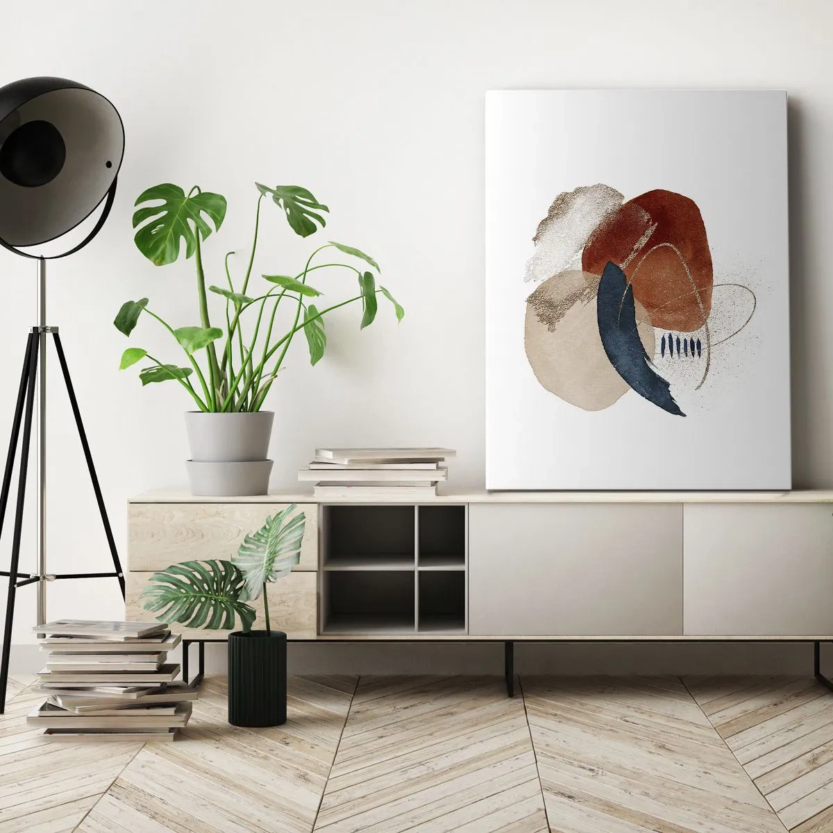 Obraz na plátne - Oválna kompozícia - 55x100 cm