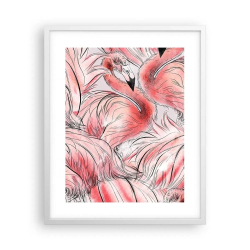 Plagát v bielom ráme - Vtáči corps de ballet - 40x50 cm
