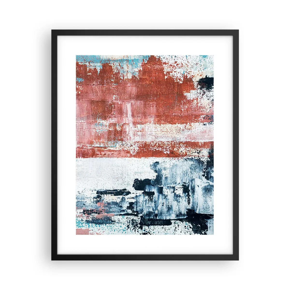 Plagát v čiernom ráme - Abstraktné pol na pol - 40x50 cm