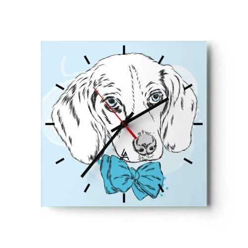 Nástenné hodiny - Psia elegancia - 40x40 cm