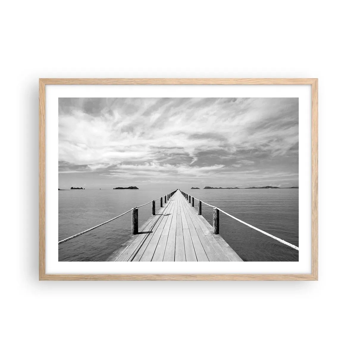 Plagát v ráme zo svetlého duba - Čo tak cesta… - 70x50 cm