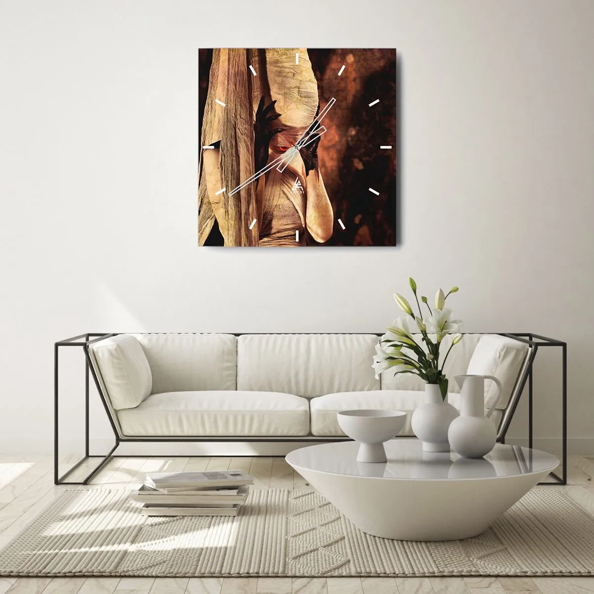 Nástenné hodiny - Medzi dobrom a zlom - 30x30 cm