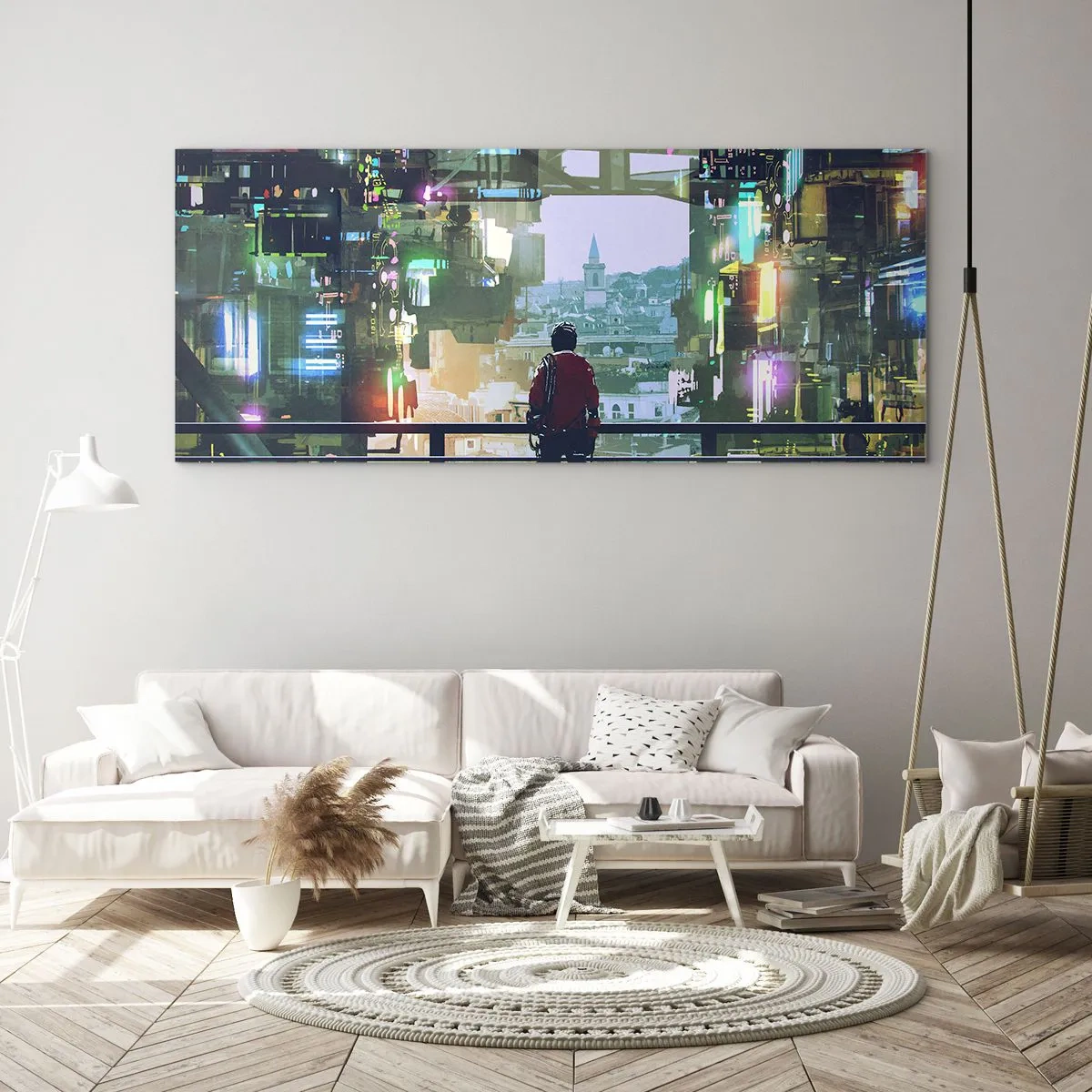 Obraz na skle - Dva svety - 140x50 cm