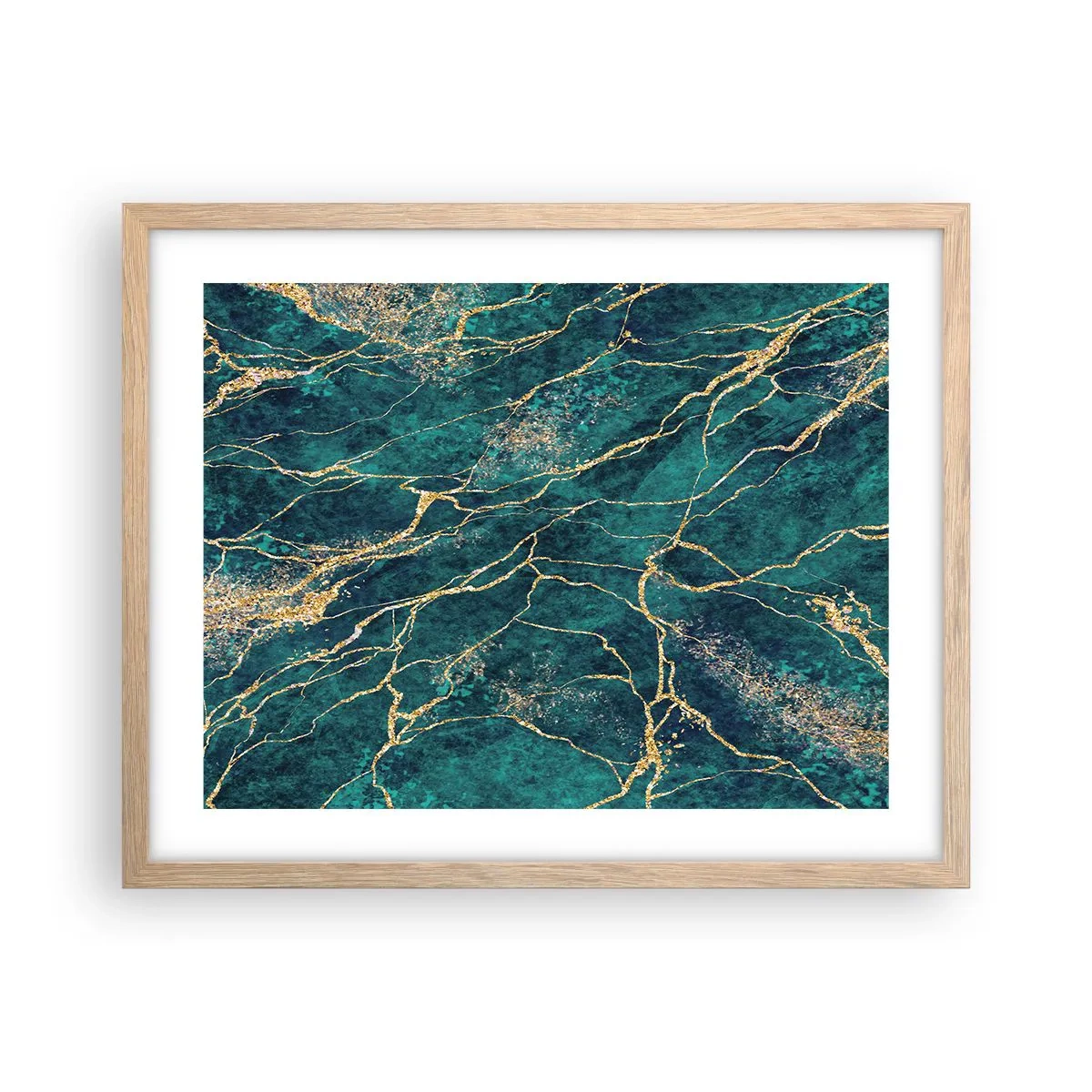 Plagát v ráme zo svetlého duba - Zlatá žila - 50x40 cm